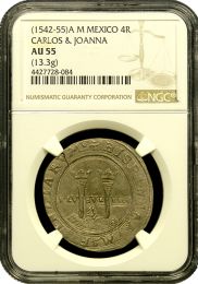 1552-1555 Carlos & Joanna Four Reale NGC About Unc. 55