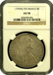 1799 Mexico 8 Reale | NGC | About Uncirculated 58 | In Holder