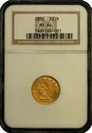 $2 1/2 Liberty Gold Coin NGC/PCGS MS-64