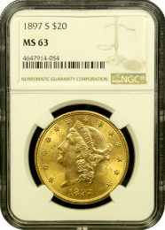 1897 S | $20 Liberty Gold | MS 63 | In Holder