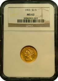 $2 1/2 Liberty Gold Coin NGC/PCGS MS-62
