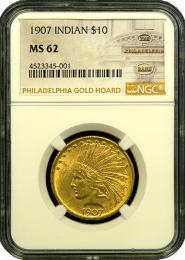 1907 $10 Indian Gold Coin NGC/PCGS MS 62