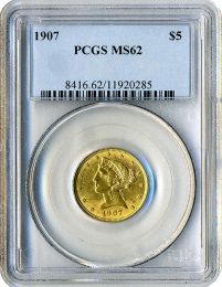 $5 Liberty Gold Coin NGC/PCGS MS-62 - In Holder