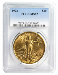$20 Saint-Gaudens Gold Coin NGC/PCGS MS-62 - In Holder