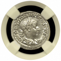 Roman Gordian III Silver Denarius NGC Mint State - Obverse